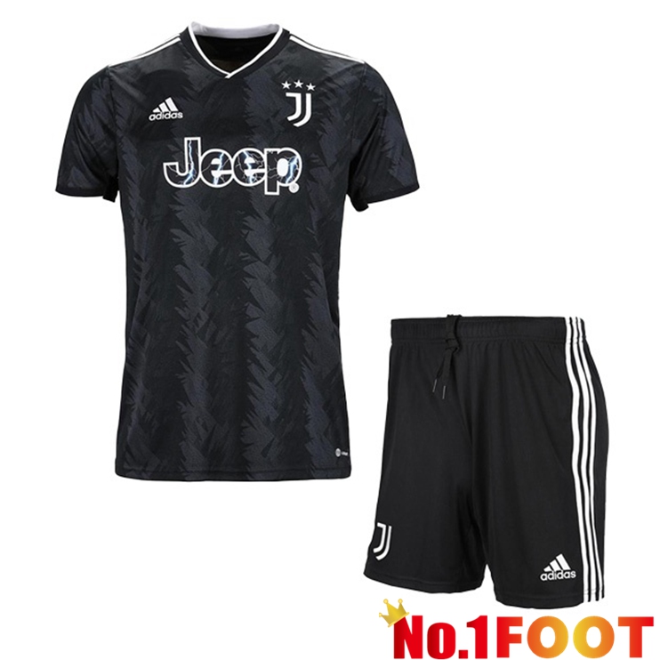 Juventus Kids Soccer Jersey Away Black 2022/2023