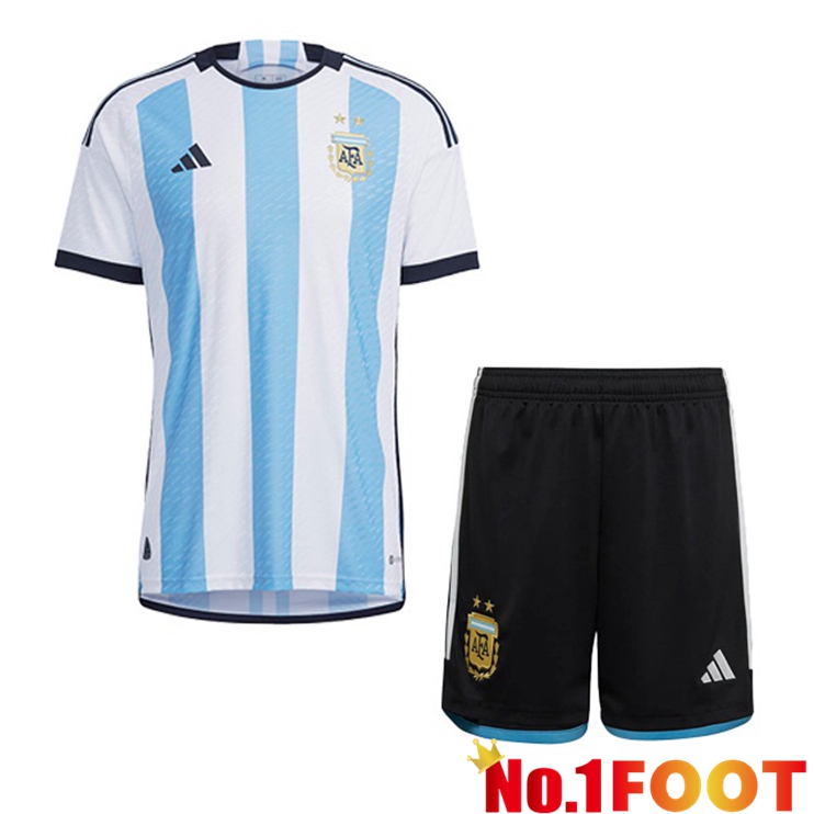 Argentina Kids Soccer Jersey Home Blue White 2022/2023