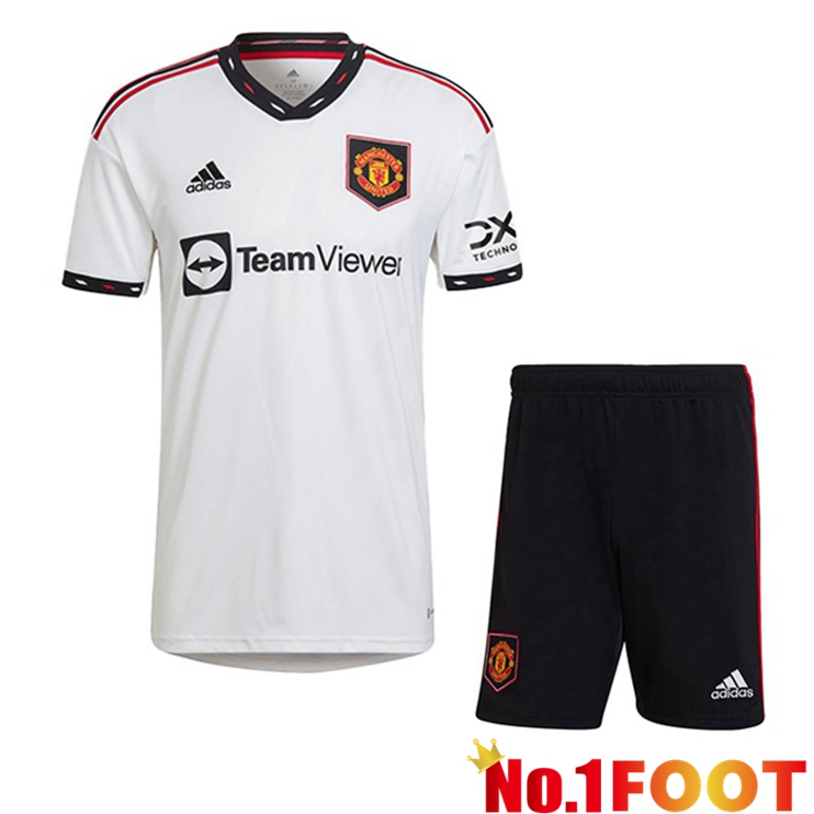 Manchester United Kids Soccer Jersey Away White 2022/2023