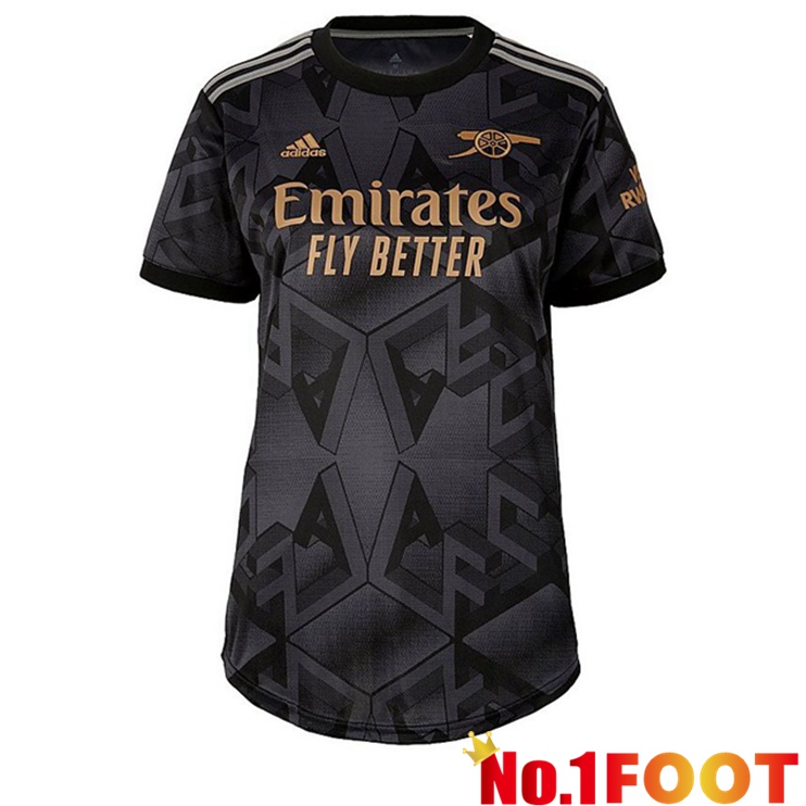 Arsenal Womens Soccer Jersey Away Black 2022/2023