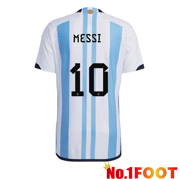 Argentina (MESSI 10) Soccer Jersey Home Blue White Soccer World Cup 2022