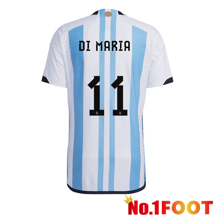 Argentina (DI MARIA 11) Soccer Jersey Home Blue White Soccer World Cup 2022