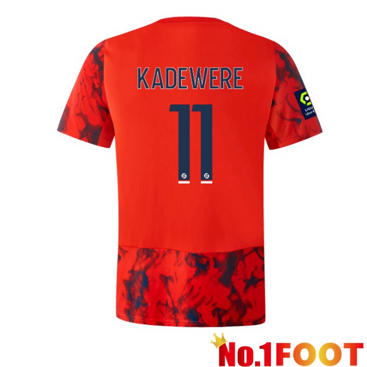 Lyon OL (KADEWERE 11) Soccer Jersey Away Red 2022/2023