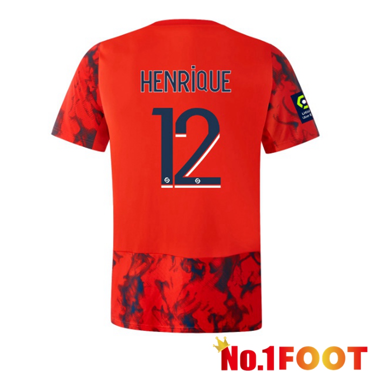 Lyon OL (HENRIQUE 12) Soccer Jersey Away Red 2022/2023