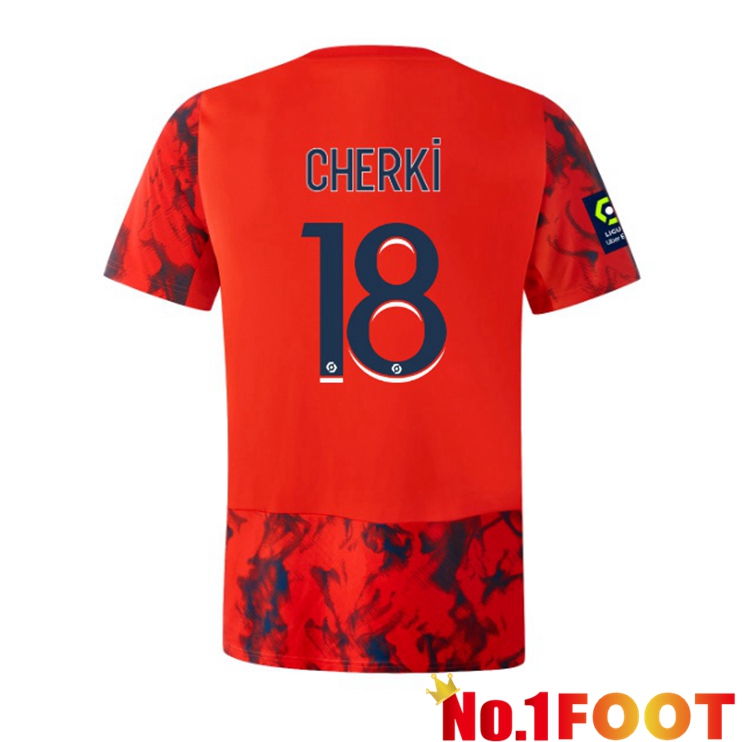 Lyon OL (CHERKI 18) Soccer Jersey Away Red 2022/2023