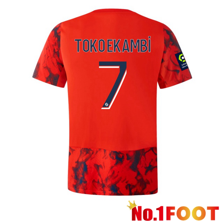 Lyon OL (TOKO EKAMBI 7) Soccer Jersey Away Red 2022/2023