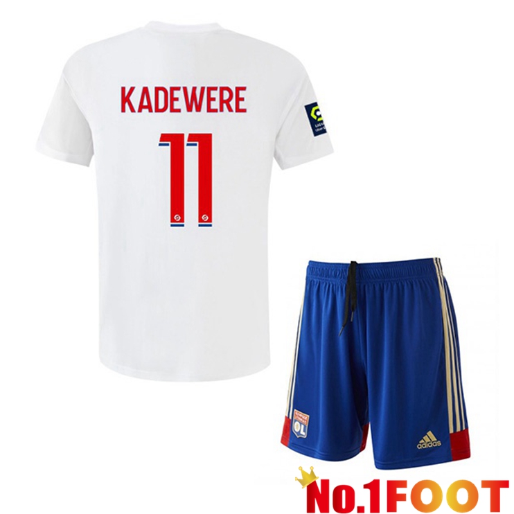 Lyon OL (KADEWERE 11) Kids Soccer Jersey Home White 2022/2023