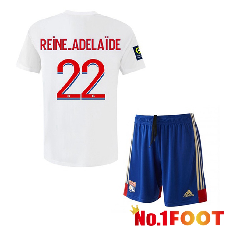 Lyon OL (REINE-ADELAÏDE 22) Kids Soccer Jersey Home White 2022/2023