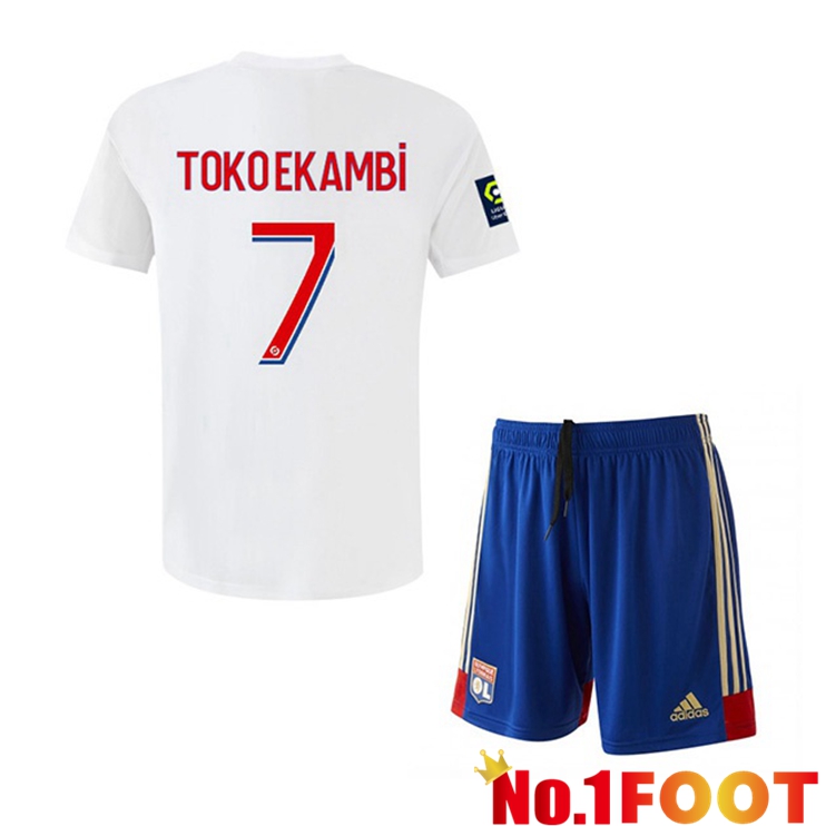 Lyon OL (TOKO EKAMBI 7) Kids Soccer Jersey Home White 2022/2023