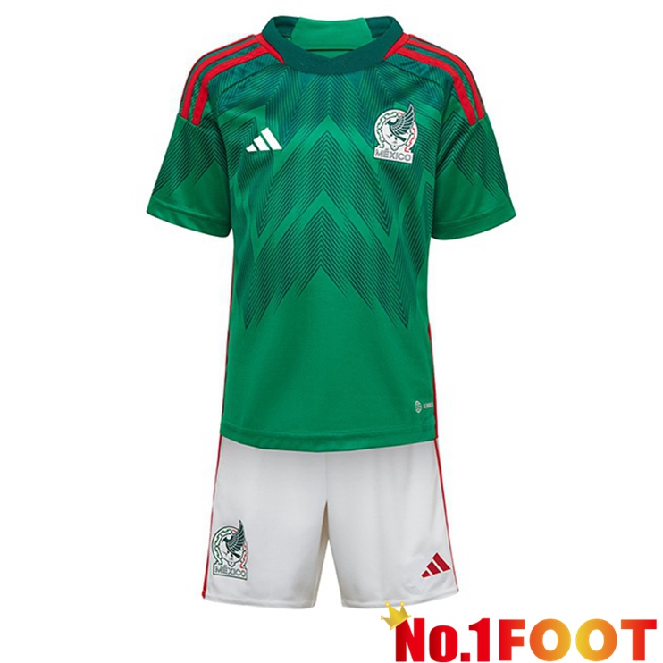 Mexico Kids Soccer Jersey Home Green Soccer World Cup 2022