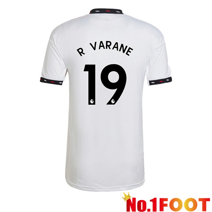 Manchester United (R. VARANE 19) Soccer Jersey Away White 2022/2023 - Click Image to Close