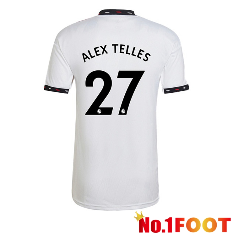 Manchester United (ALEX TELLES 27) Soccer Jersey Away White 2022/2023