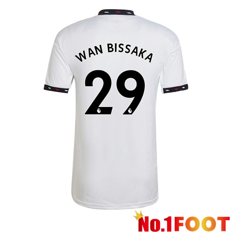 Manchester United (WAN-BISSAKA 29) Soccer Jersey Away White 2022/2023 - Click Image to Close