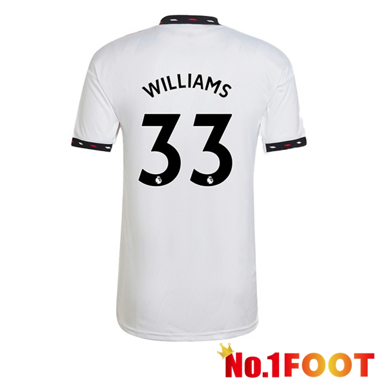 Manchester United (WILLIAMS 33) Soccer Jersey Away White 2022/2023