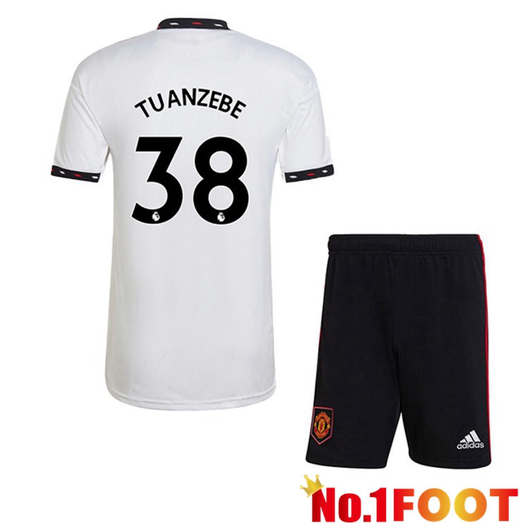 Manchester United (TUANZEBE 38) Kids Soccer Jersey Away White 2022/2023