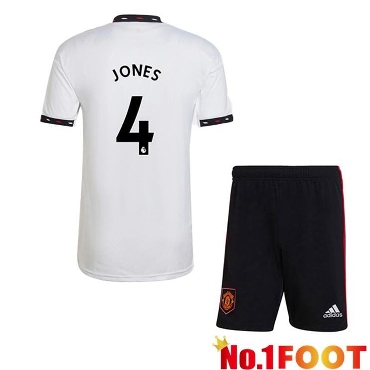 Manchester United (JONES 4) Kids Soccer Jersey Away White 2022/2023