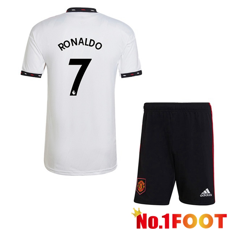 Manchester United (RONALDO 7) Kids Soccer Jersey Away White 2022/2023