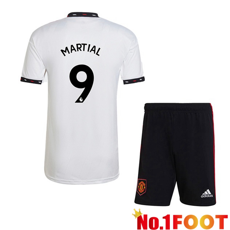 Manchester United (MARTIAL 9) Kids Soccer Jersey Away White 2022/2023