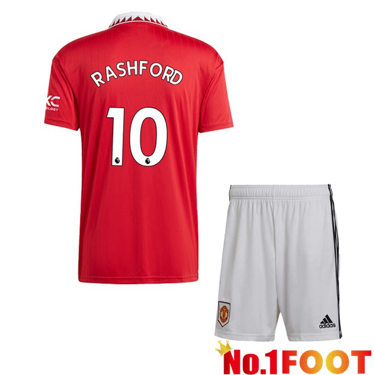 Manchester United (RASHFORD 10) Kids Soccer Jersey Home Red 2022/2023