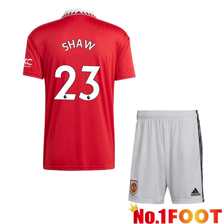 Manchester United (SHAW 23) Kids Soccer Jersey Home Red 2022/2023