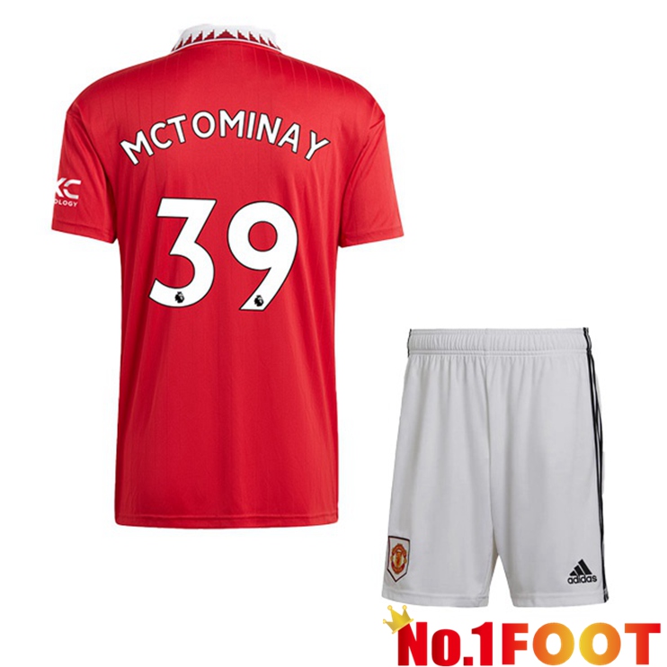 Manchester United (MCTOMINAY 39) Kids Soccer Jersey Home Red 2022/2023