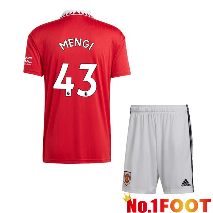 Manchester United (MENGI 43) Kids Soccer Jersey Home Red 2022/2023