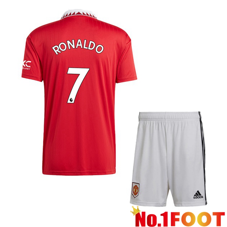 Manchester United (RONALDO 7) Kids Soccer Jersey Home Red 2022/2023