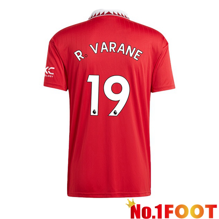 Manchester United (R. VARANE 19) Soccer Jersey Home Red 2022/2023 - Click Image to Close