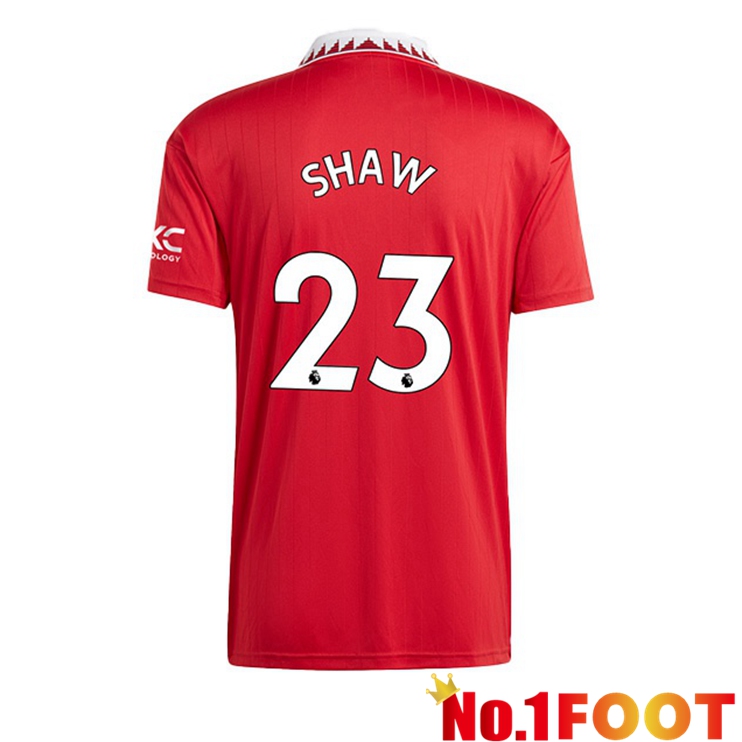 Manchester United (SHAW 23) Soccer Jersey Home Red 2022/2023 - Click Image to Close