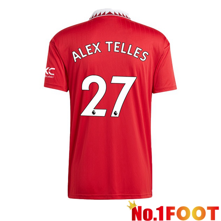 Manchester United (ALEX TELLES 27) Soccer Jersey Home Red 2022/2023