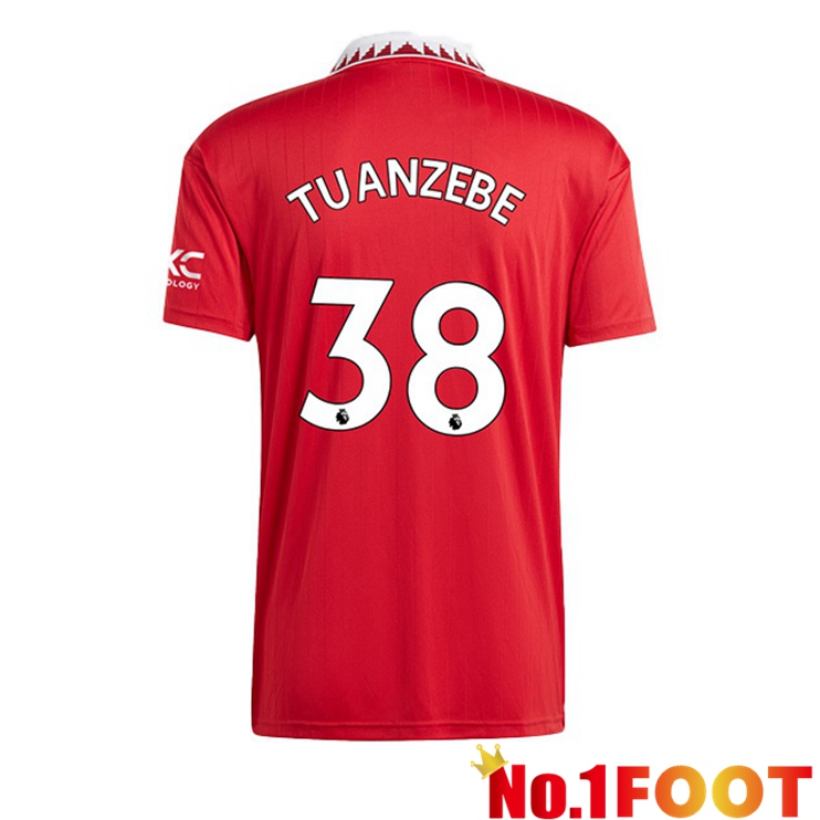 Manchester United (TUANZEBE 38) Soccer Jersey Home Red 2022/2023