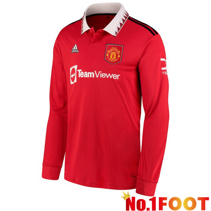 Manchester United Soccer Jersey Home Long Sleeve Red 2022/2023