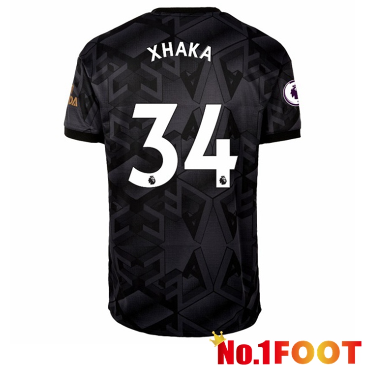 Arsenal (XHAKA 34) Soccer Jersey Away Black 2022/2023