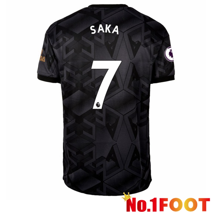 Arsenal (SAKA 7) Soccer Jersey Away Black 2022/2023