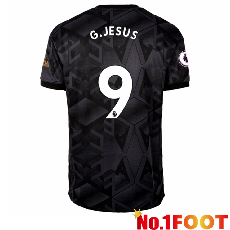 Arsenal (G.JESUS 9) Soccer Jersey Away Black 2022/2023