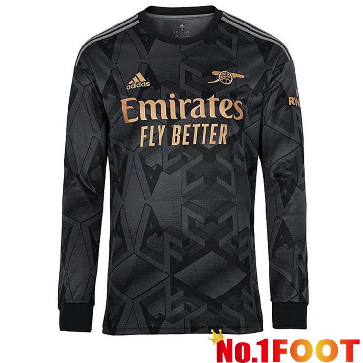 Arsenal Soccer Jersey Away Long Sleeve Black 2022/2023