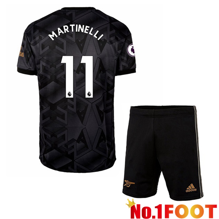 Arsenal (MARTINELLI 11) Kids Soccer Jersey Away Black 2022/2023