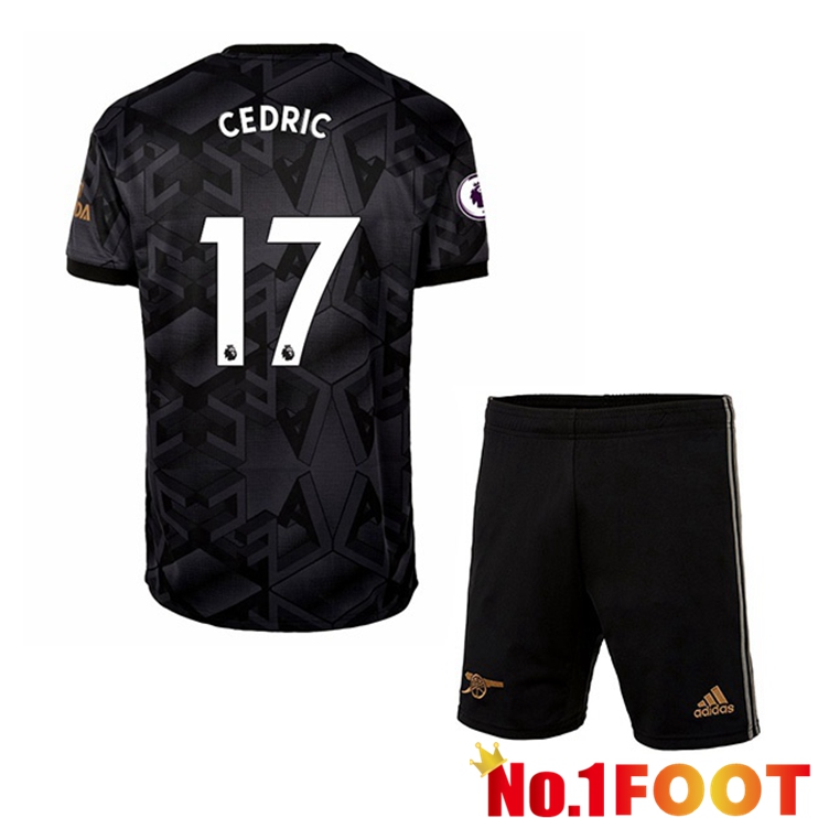 Arsenal (CEDRIC 17) Kids Soccer Jersey Away Black 2022/2023