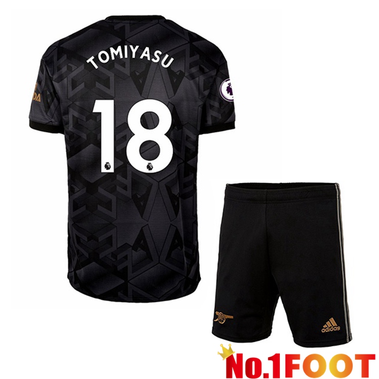 Arsenal (TOMIYASU 18) Kids Soccer Jersey Away Black 2022/2023