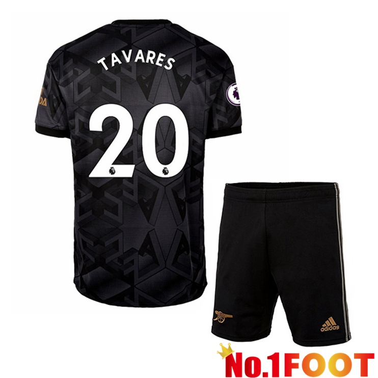 Arsenal (TAVARES 20) Kids Soccer Jersey Away Black 2022/2023