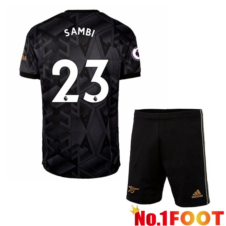 Arsenal (SAMBI 23) Kids Soccer Jersey Away Black 2022/2023