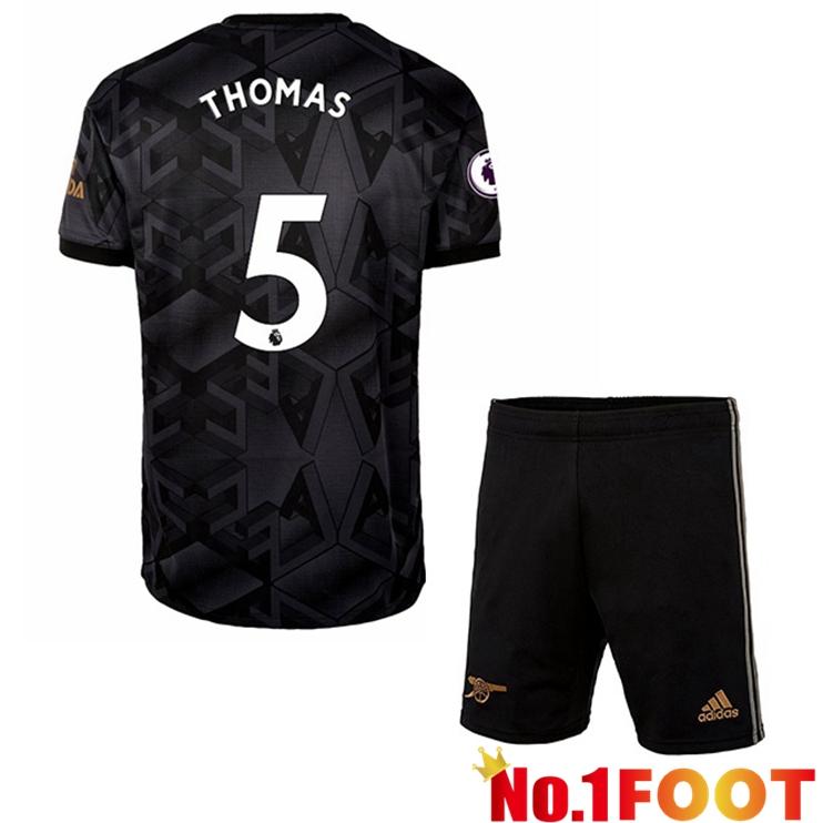 Arsenal (THOMAS 5) Kids Soccer Jersey Away Black 2022/2023