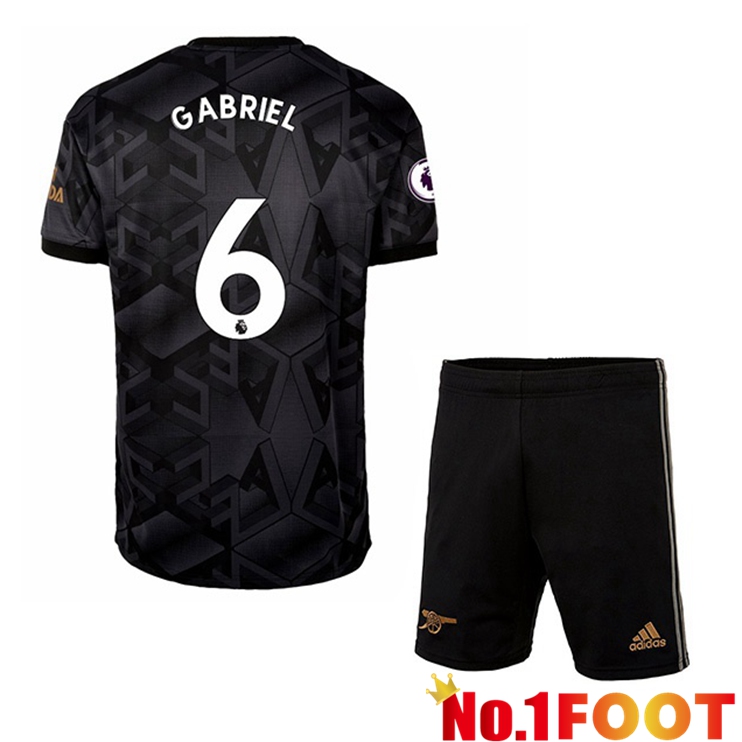 Arsenal (GABRIEL 6) Kids Soccer Jersey Away Black 2022/2023