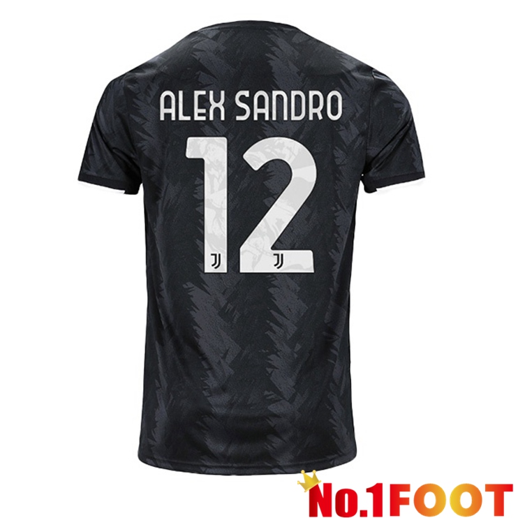 Juventus (ALEX SANDRO 12) Soccer Jersey Away Black 2022/2023