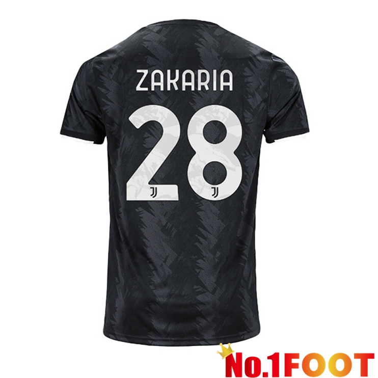 Juventus (ZAKARIA 28) Soccer Jersey Away Black 2022/2023