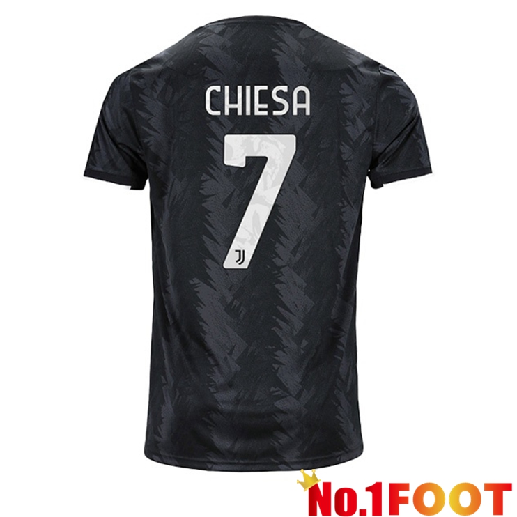 Juventus (CHIESA 7) Soccer Jersey Away Black 2022/2023