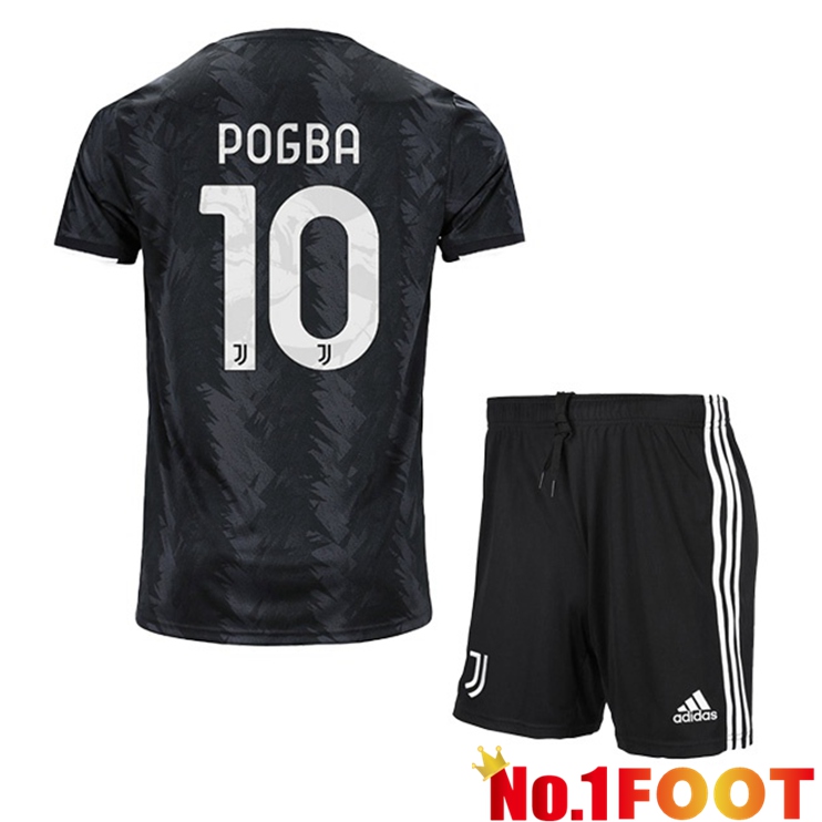 Juventus (POGBA 10) Kids Soccer Jersey Away Black 2022/2023 - Click Image to Close