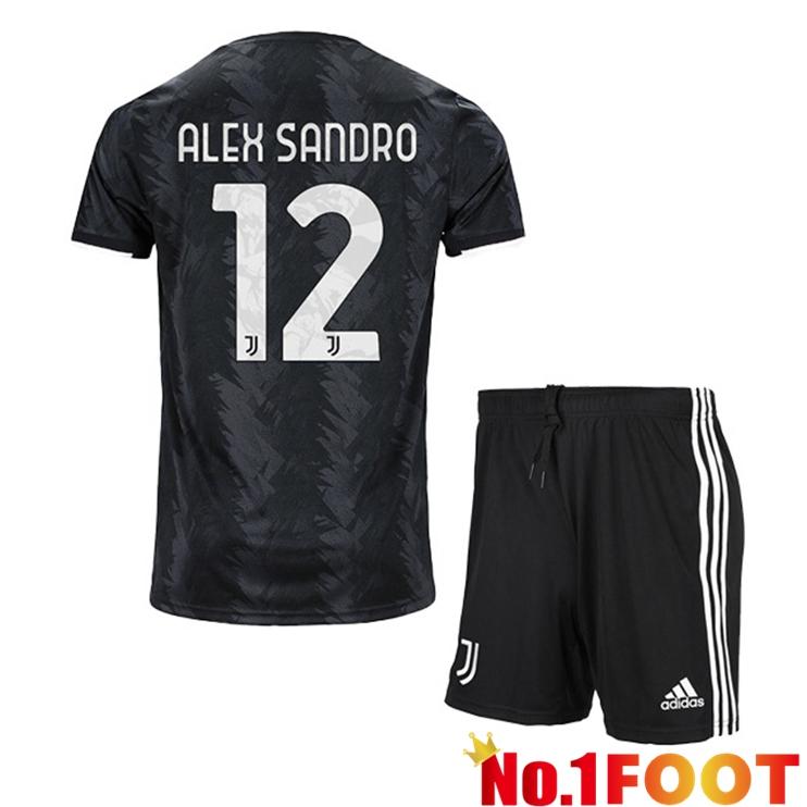 Juventus (ALEX SANDRO 12) Kids Soccer Jersey Away Black 2022/2023