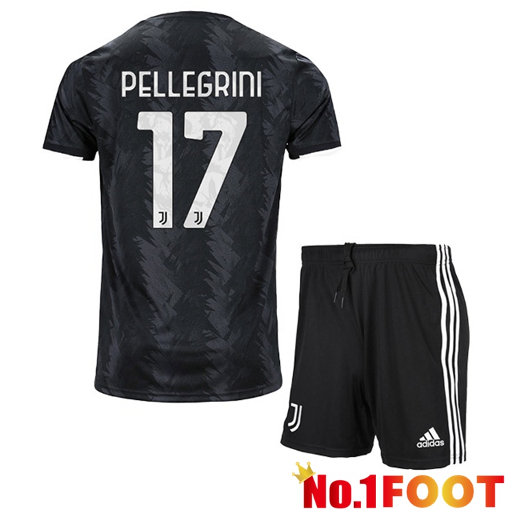 Juventus (PELLEGRINI 17) Kids Soccer Jersey Away Black 2022/2023