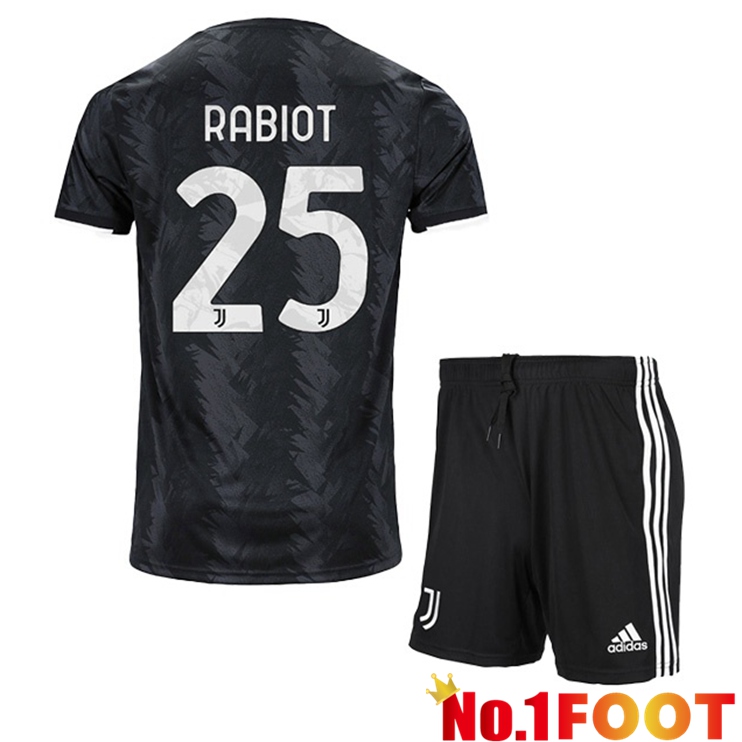 Juventus (RABIOT 25) Kids Soccer Jersey Away Black 2022/2023 - Click Image to Close